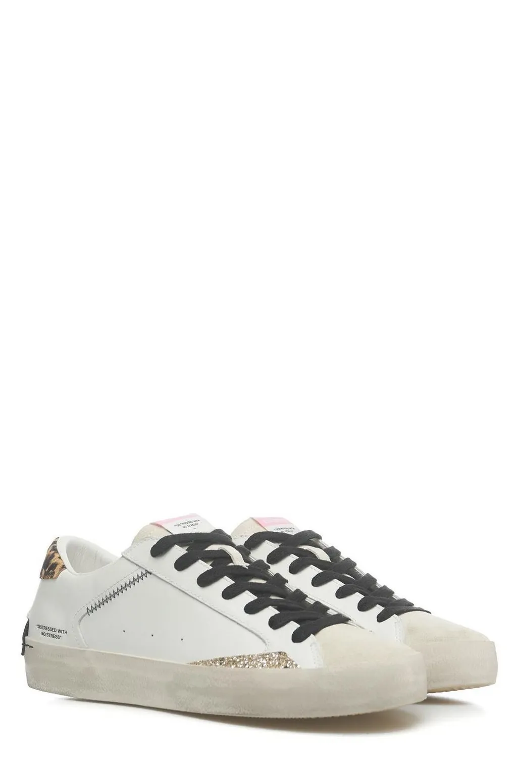 Distressed Lace-Up Sneakers
