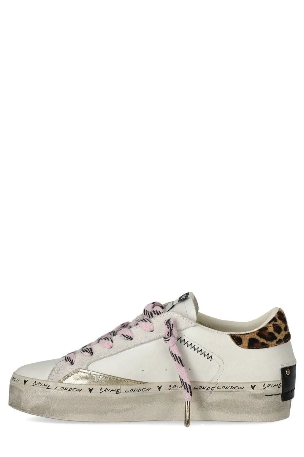 Distressed Lace-Up Sneakers