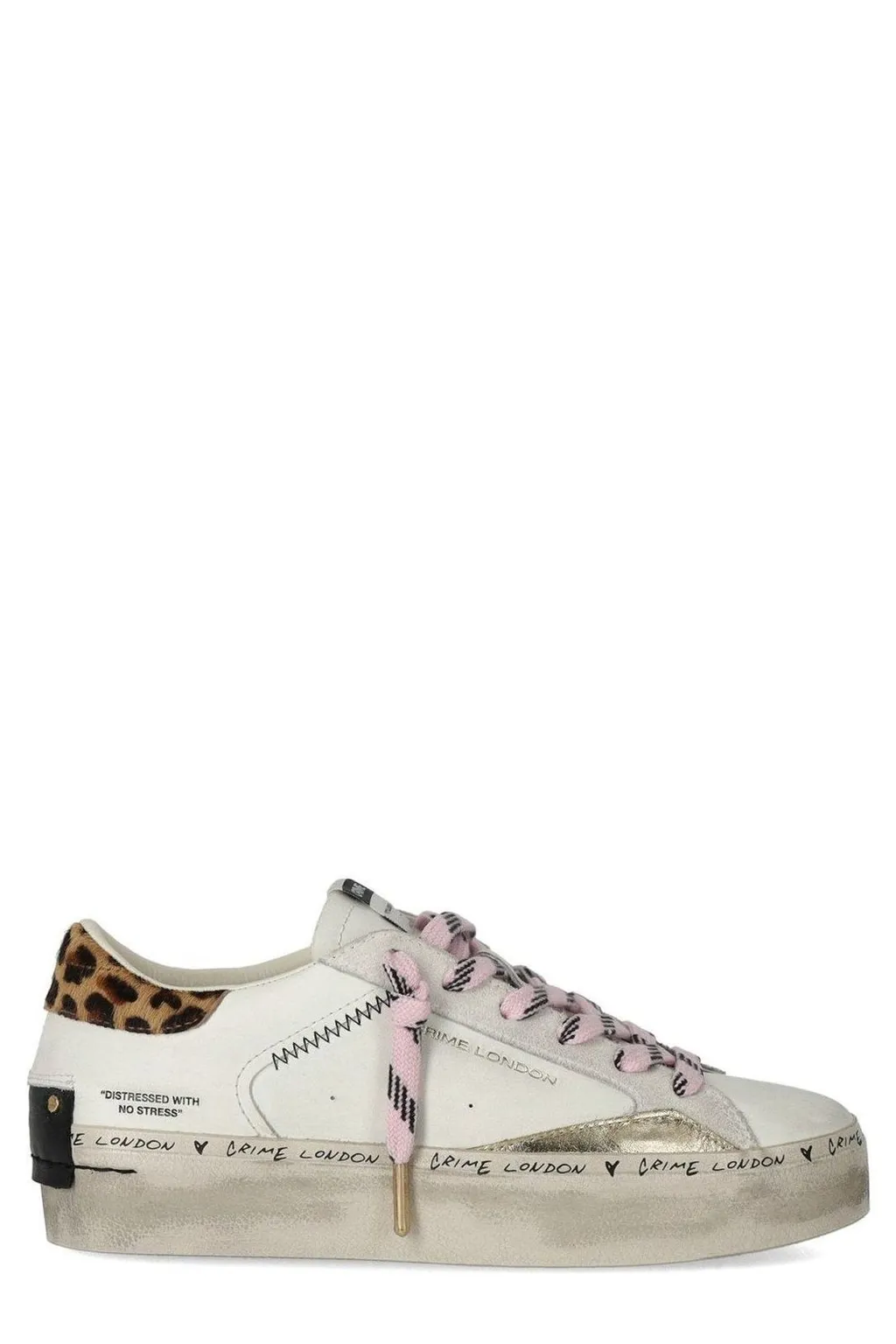 Distressed Lace-Up Sneakers