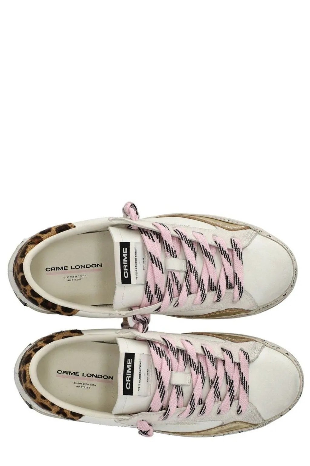 Distressed Lace-Up Sneakers