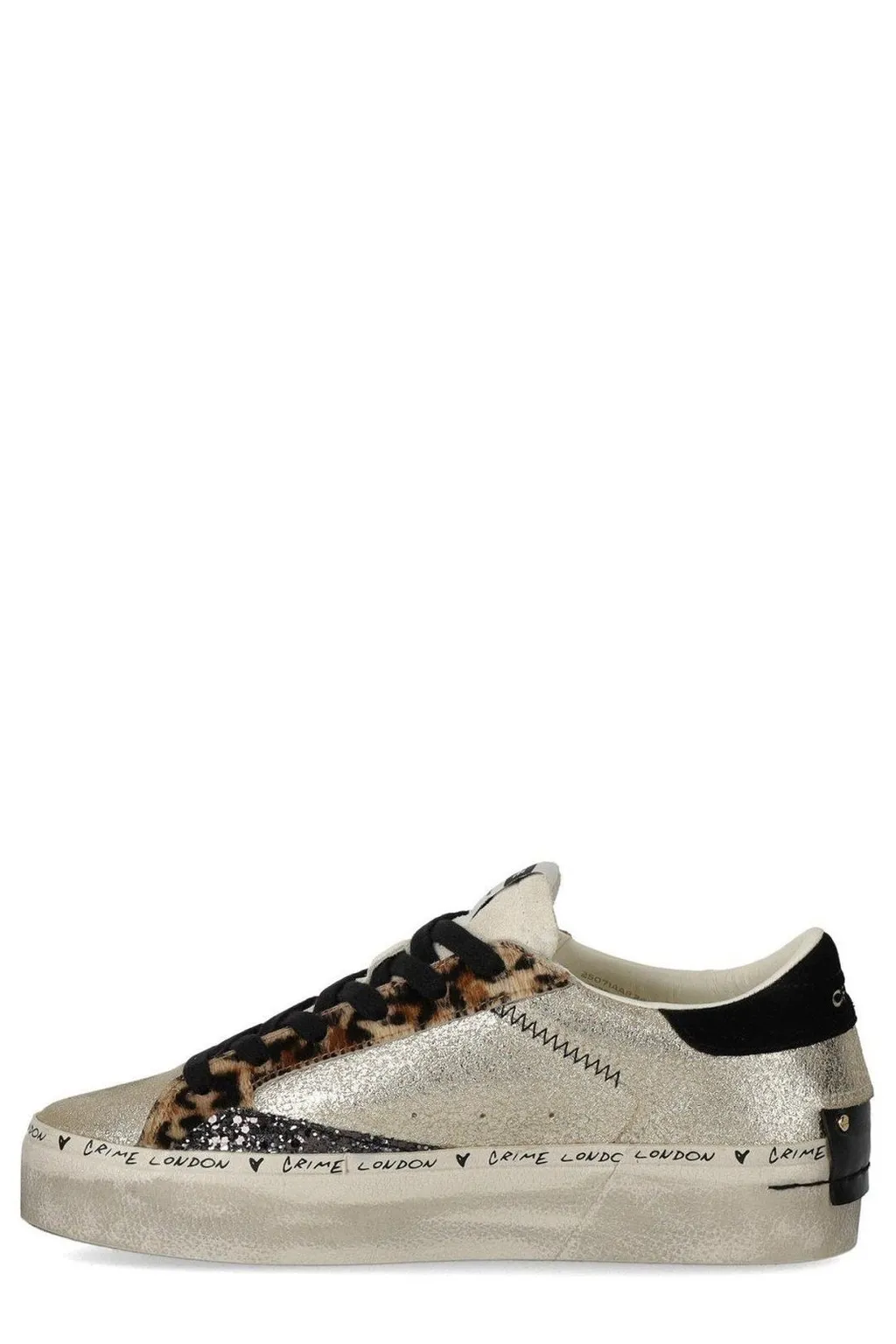Distressed Lace-Up Sneakers