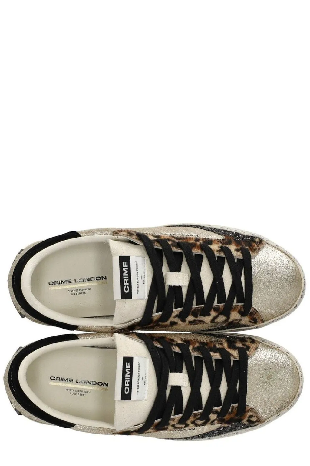 Distressed Lace-Up Sneakers