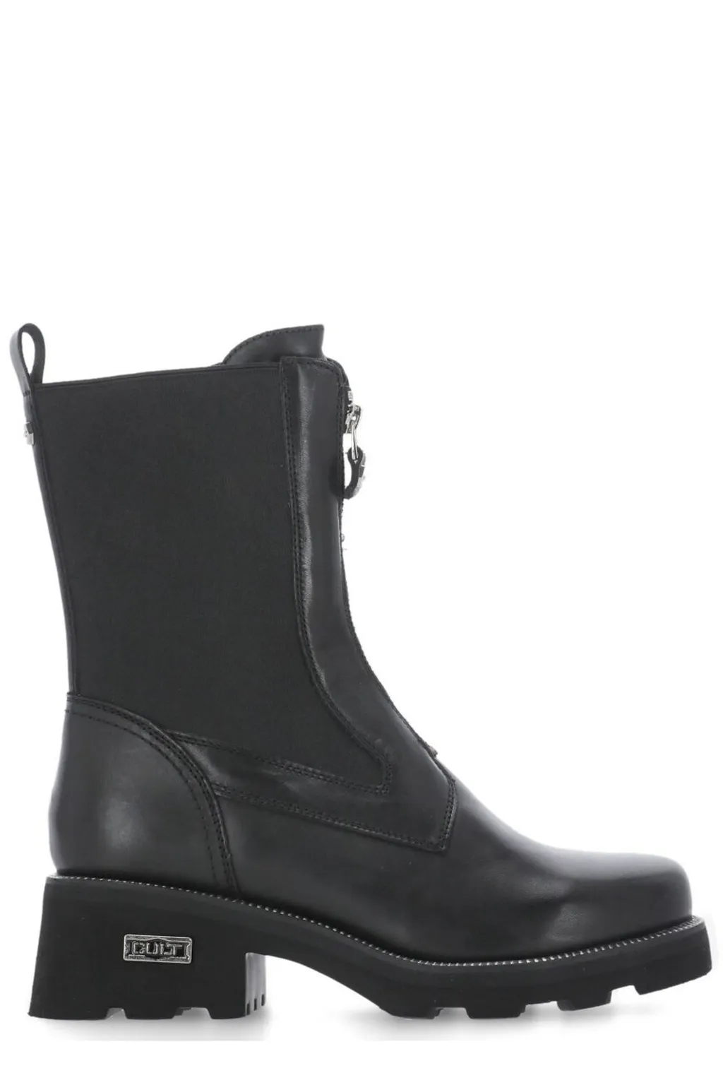 Front Zipped Panelled Boots