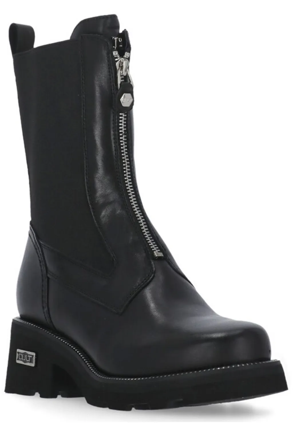 Front Zipped Panelled Boots