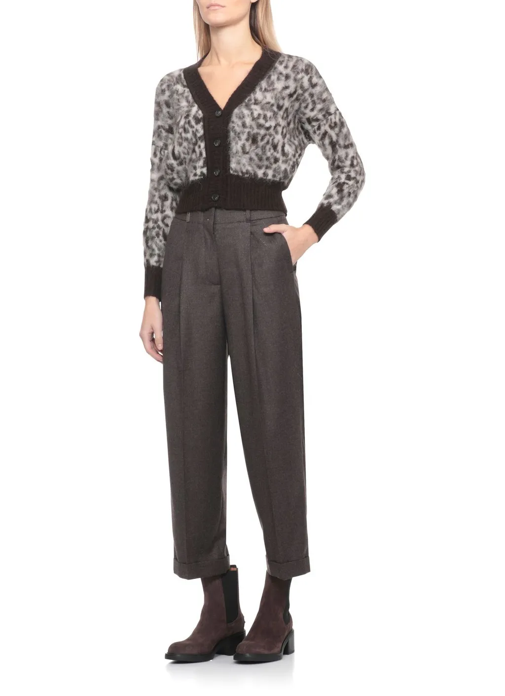Leopard Knit Cardigan
