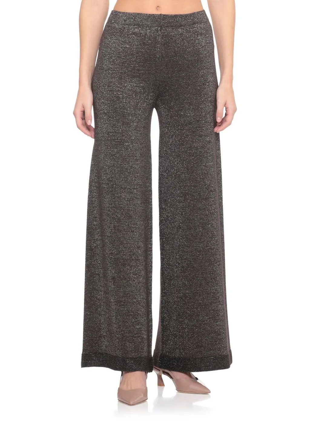 Lurex Wide-Leg Pants
