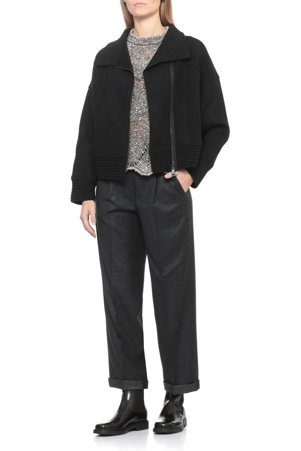 Zip-Front Wool Jacket