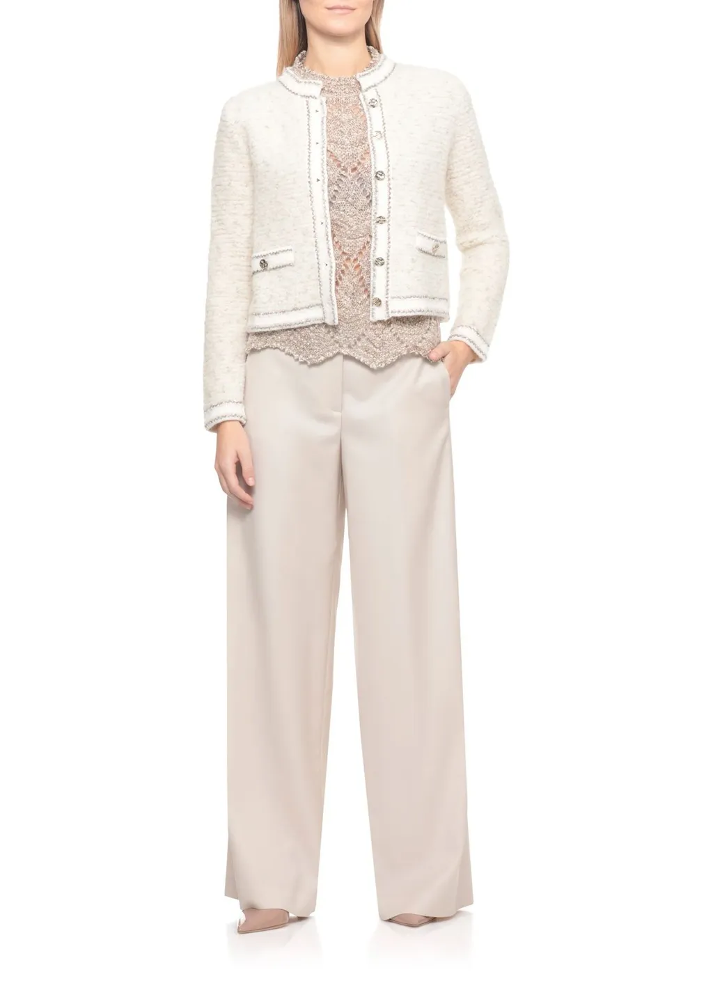 Sequined Button-Up Knitwear