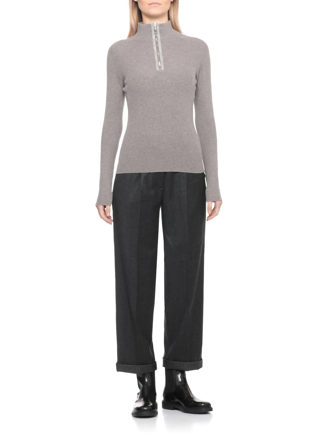 Ribbed Zip Knitwear