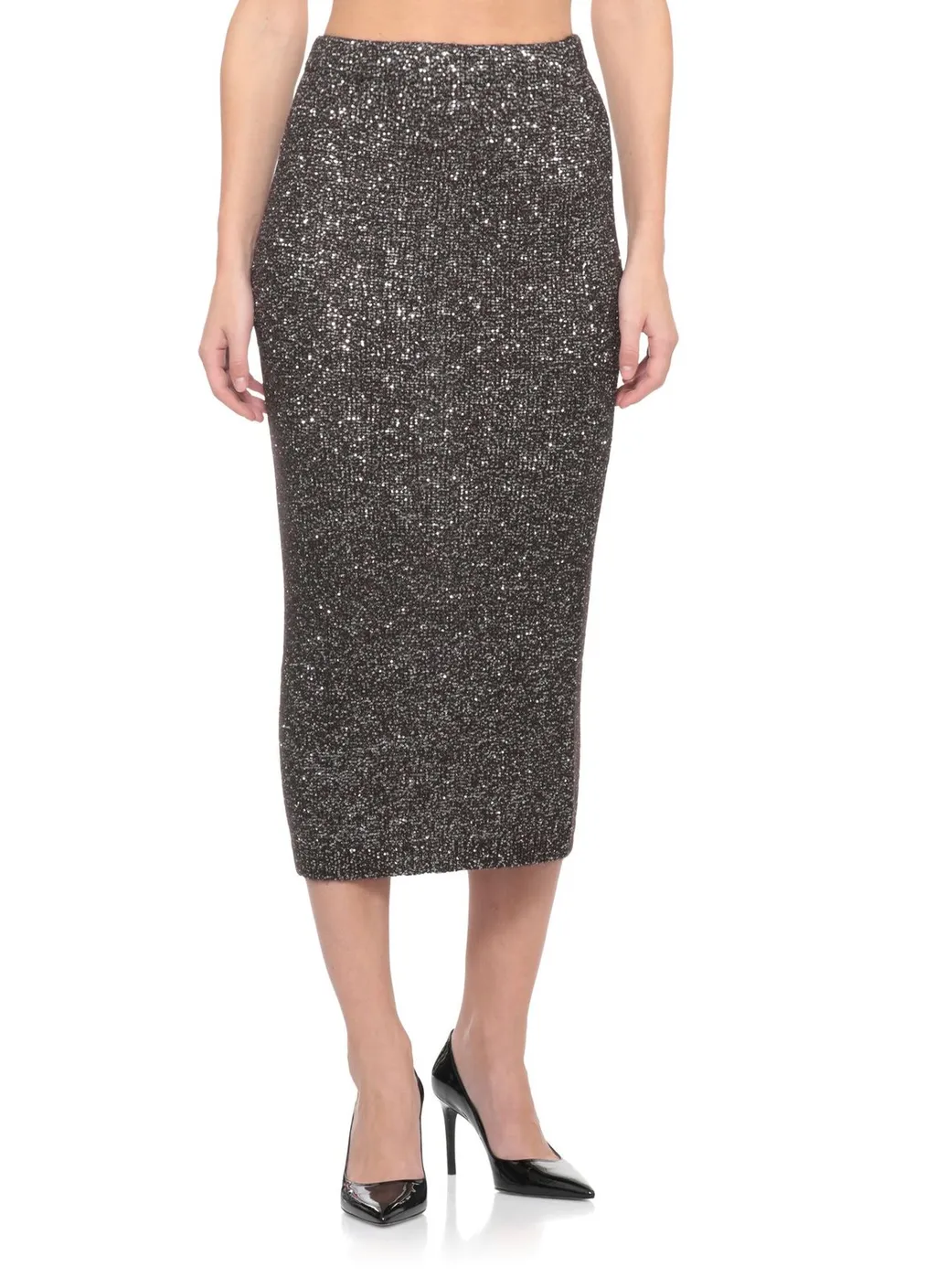 Sequined Elastic-Waist Skirt