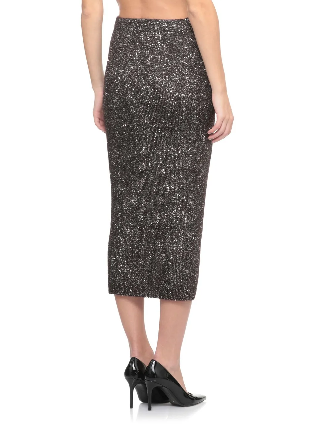 Sequined Elastic-Waist Skirt