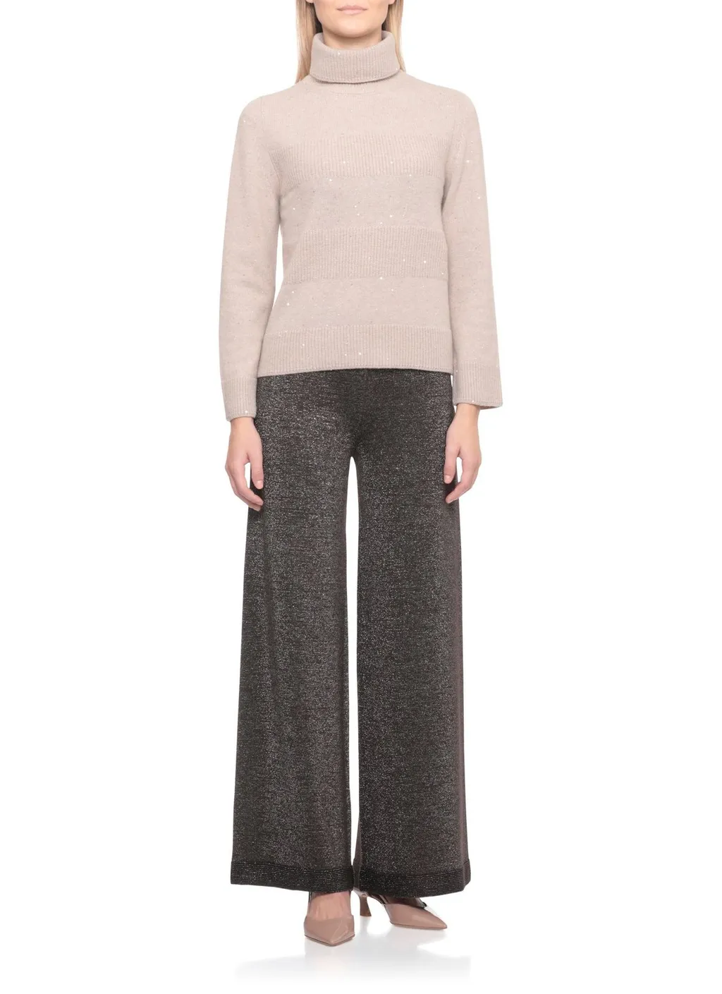 Sequined High-Neck Knitwear