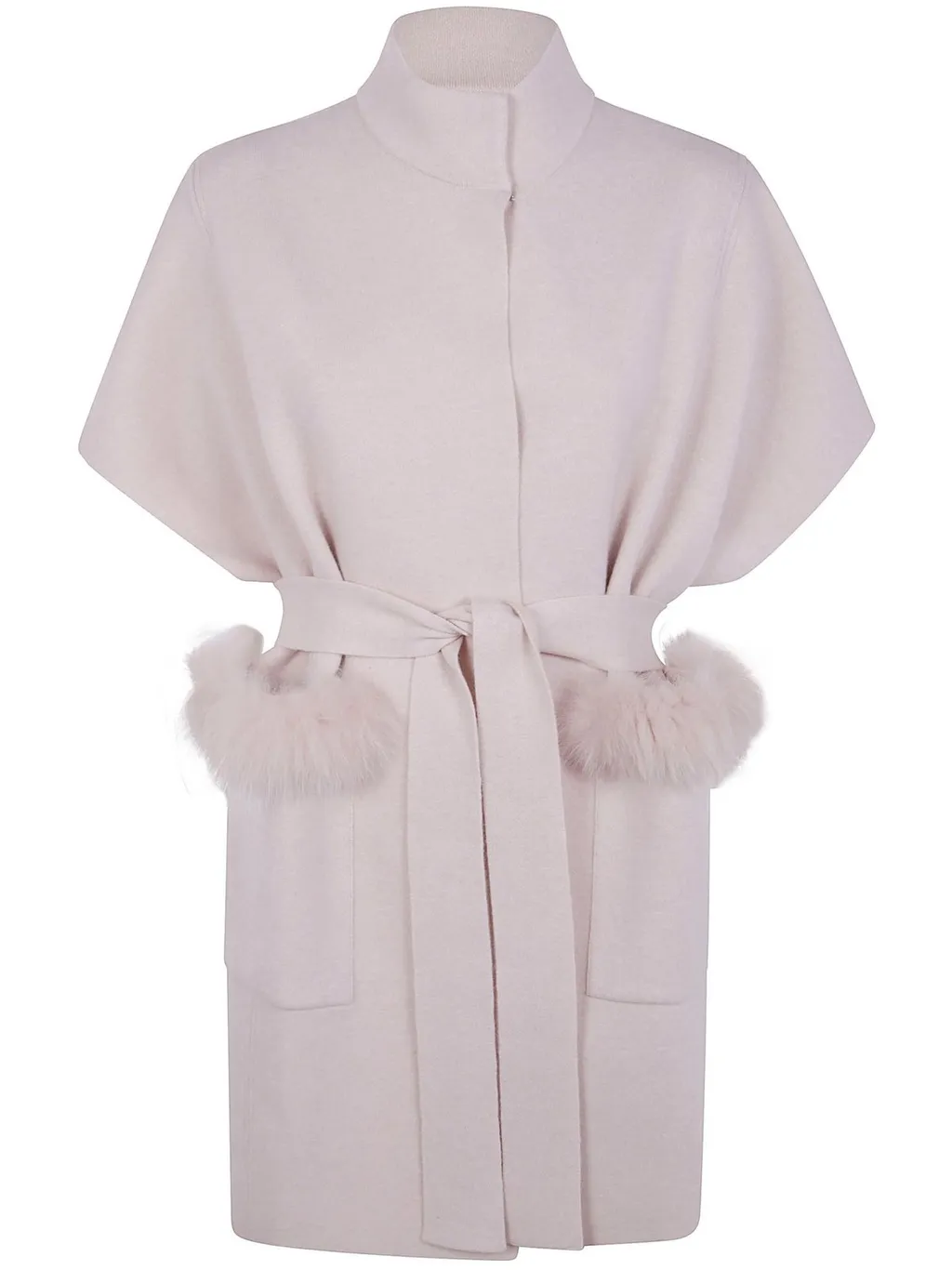 Cashmere Fox-Trim Cape