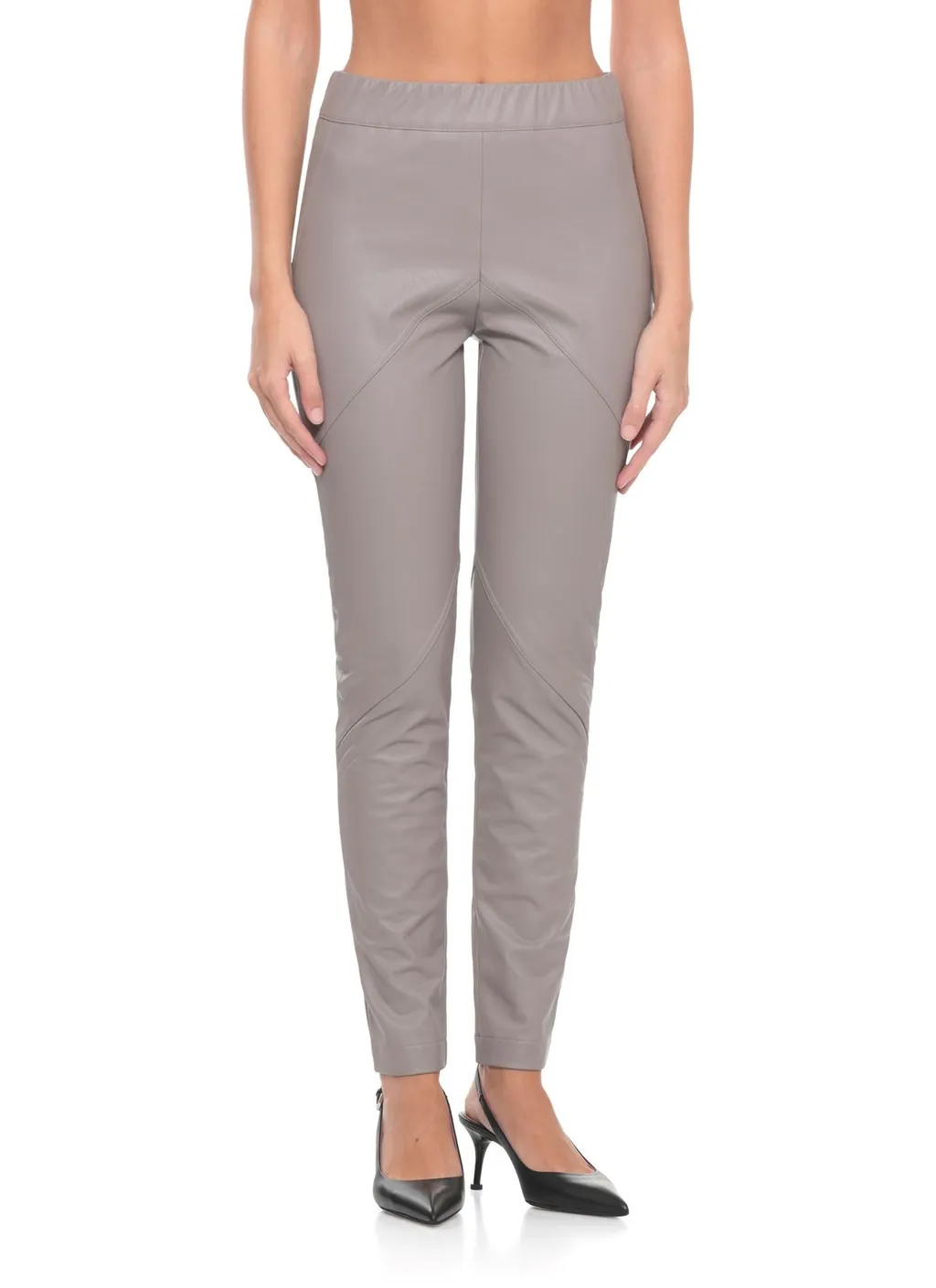 Elastic-Waist Synth Pants
