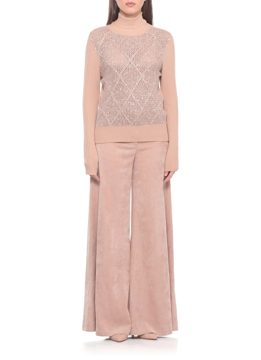 Paillttes High Neck Knitwear