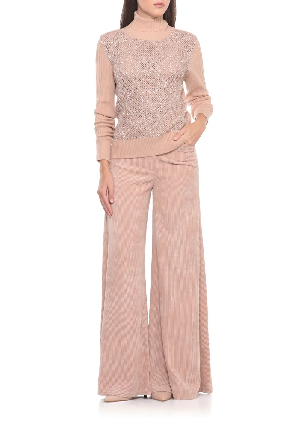 Paillttes High Neck Knitwear