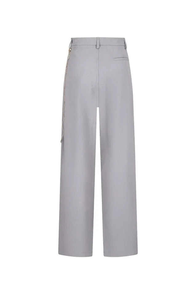 Phebe Chain-Adorned Wide-Leg Pants