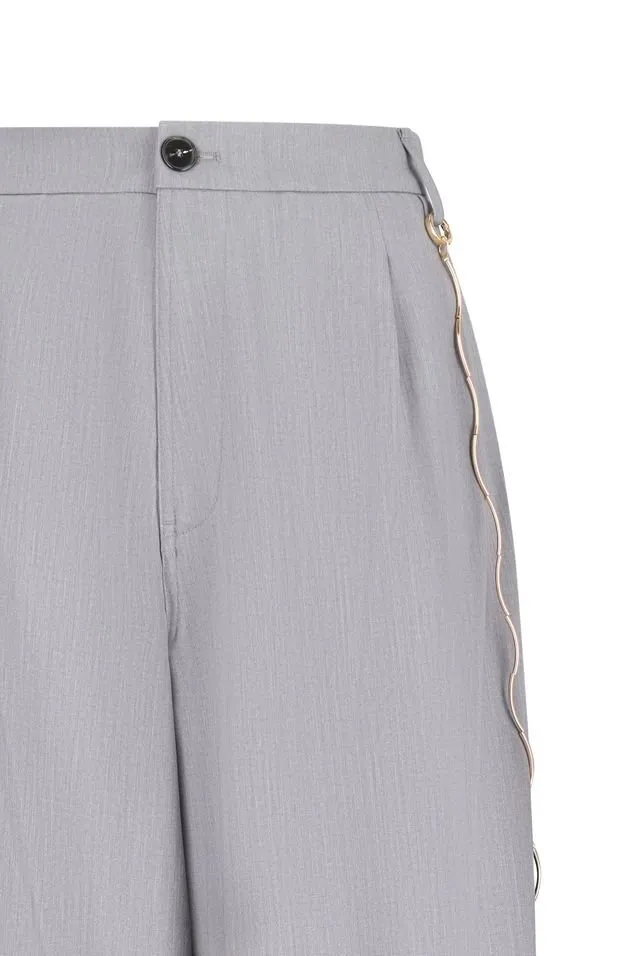 Phebe Chain-Adorned Wide-Leg Pants