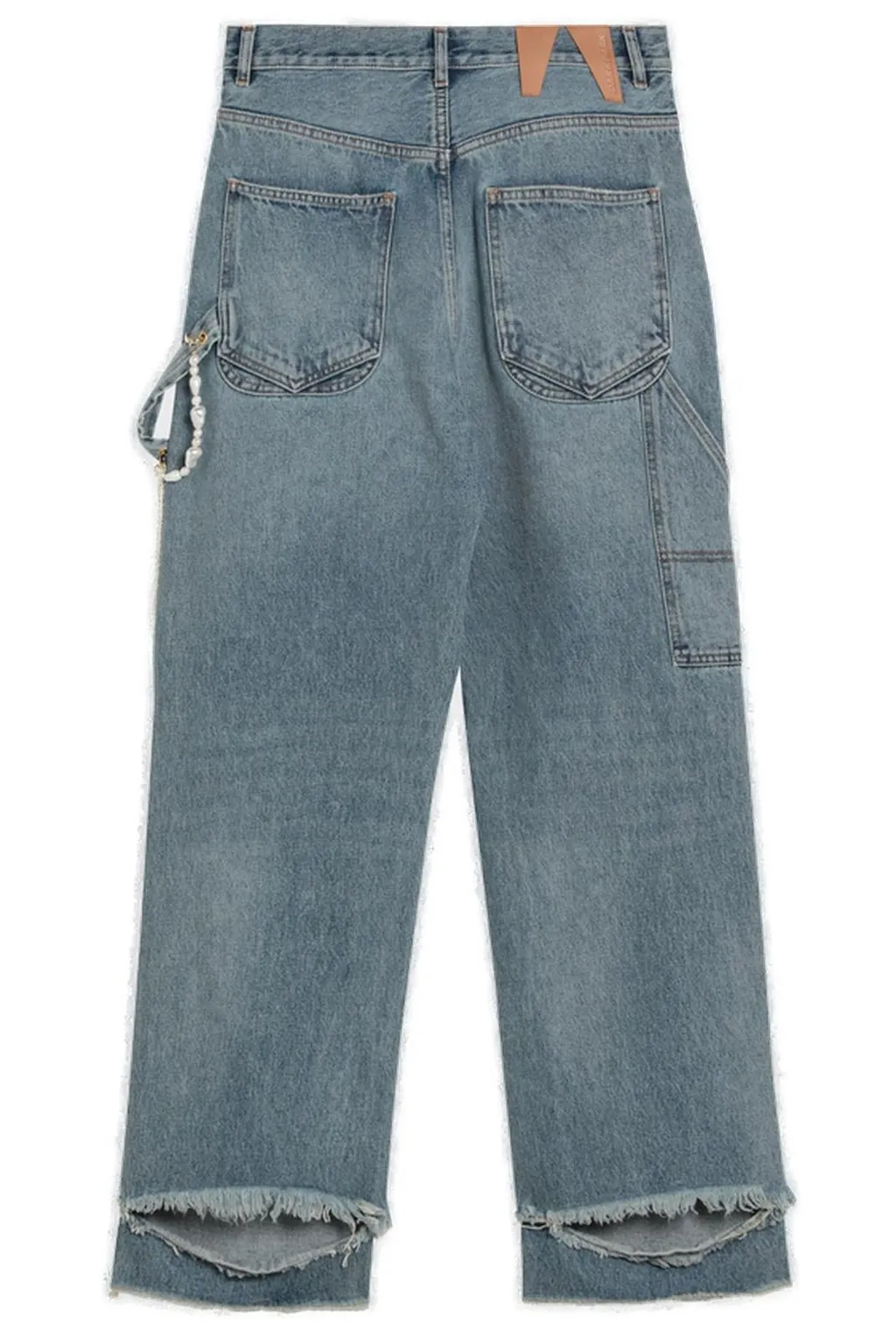 Lisa Chain Adorned Loose Fit Carpenter Denim Jeans