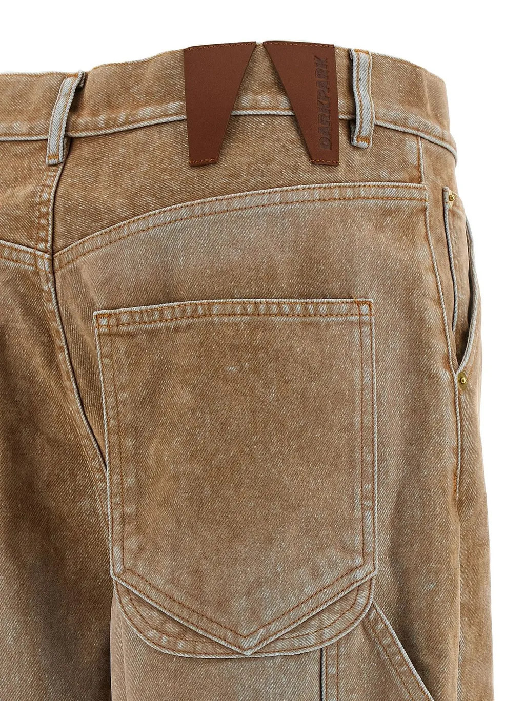 Lisa Chain Adorned Loose Fit Carpenter Flock Jeans