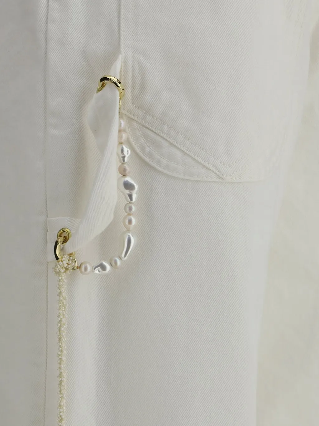 Lisa Chain Adorned Loose Fit Carpenter Denim Jeans