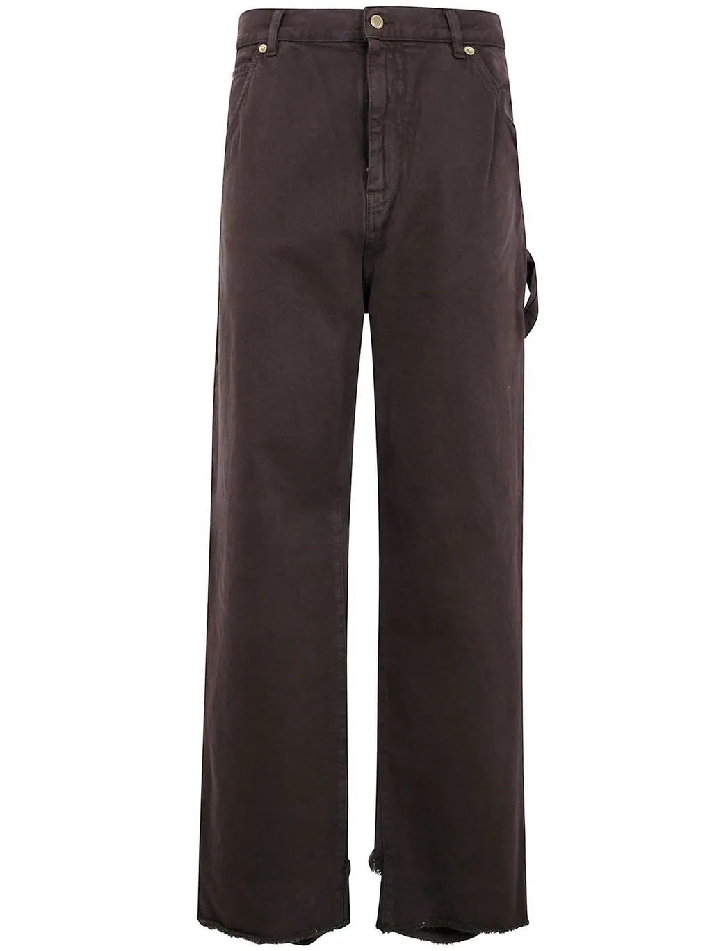 Frayed Edge Straight-Leg Jeans