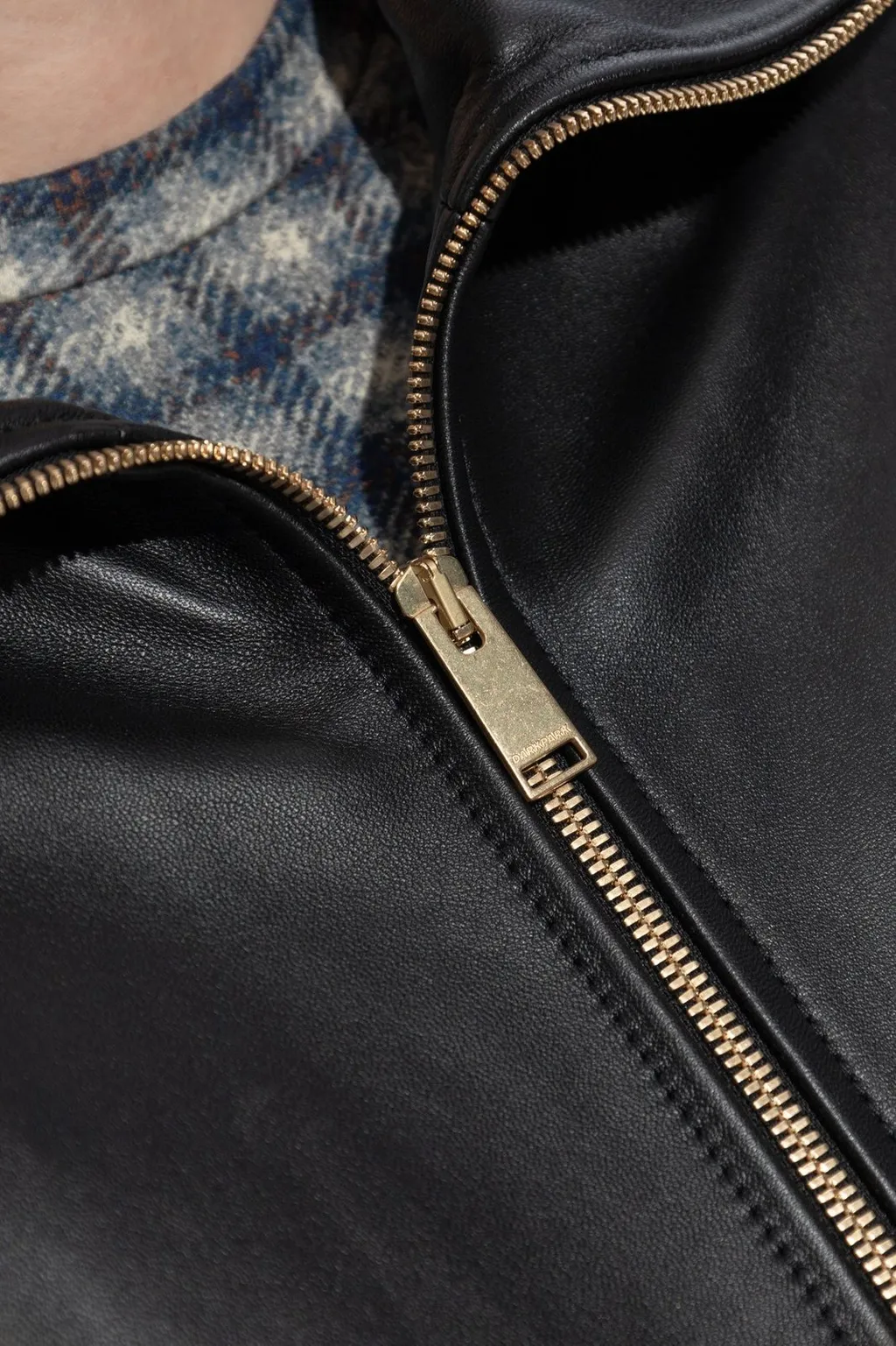 Zip-Up Leather Jacket