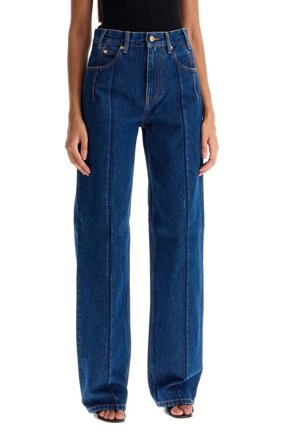 Lu Straight Leg Pleat Effect Fitted Jeans