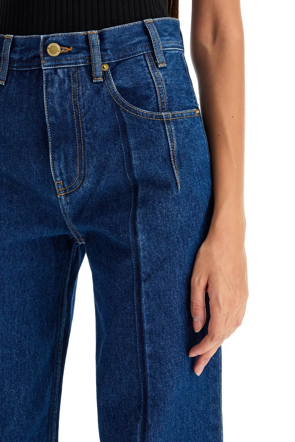 Lu Straight Leg Pleat Effect Fitted Jeans