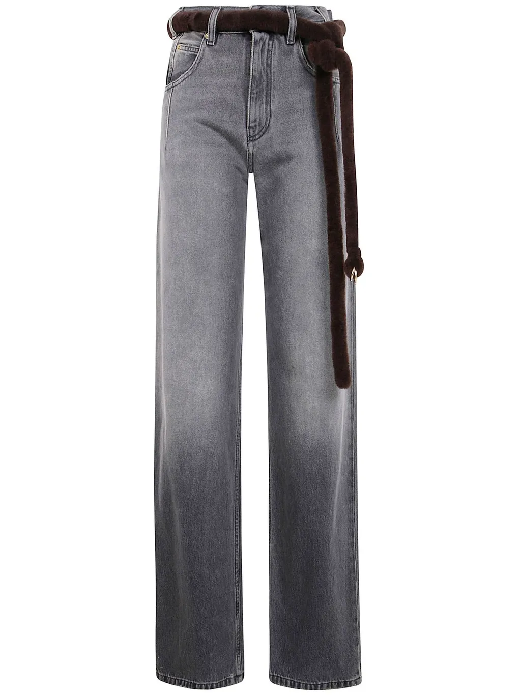 Lu Wide-Leg Belted Jeans