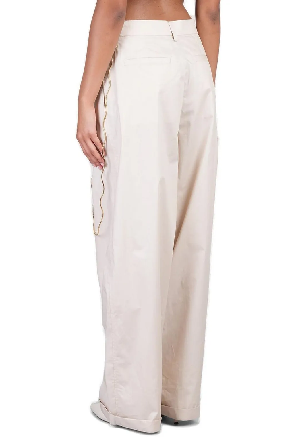 Danielle Chain Adorned Wide-Leg Trousers