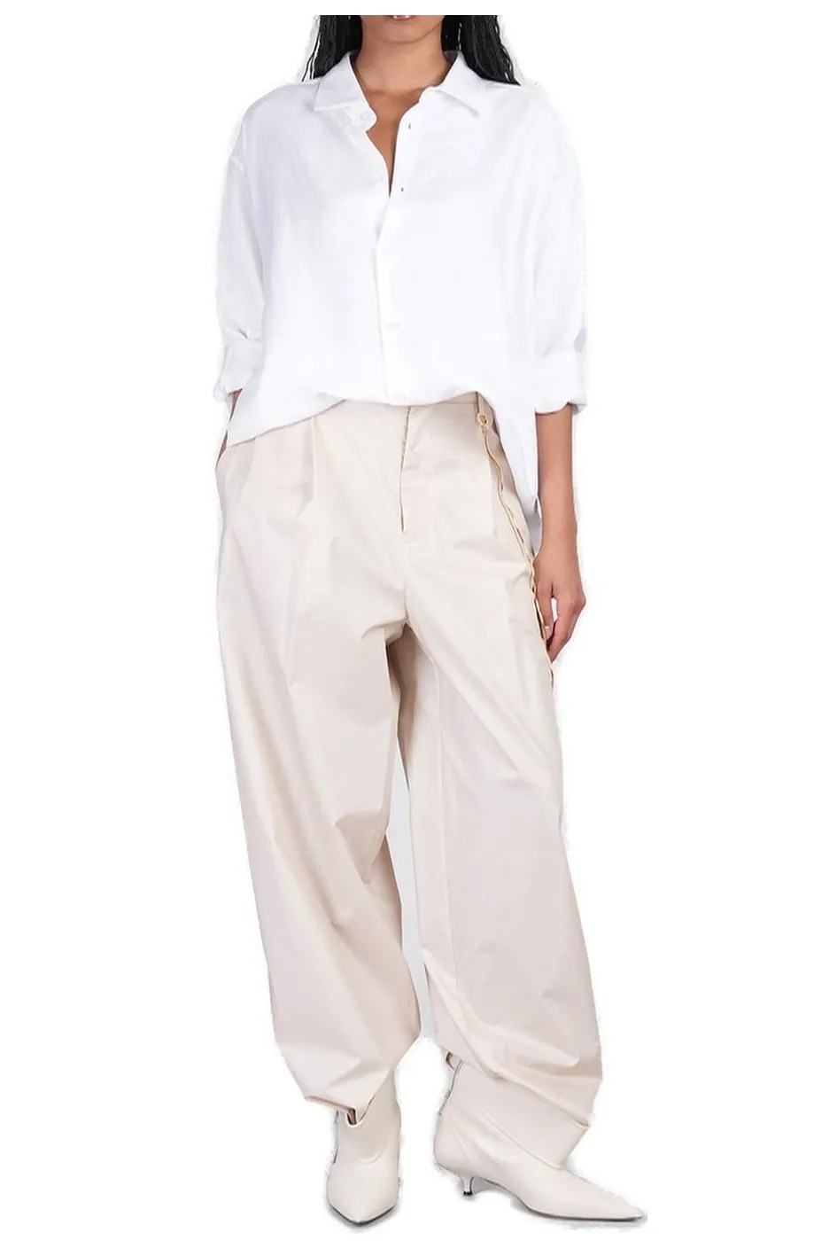 Danielle Chain Adorned Wide-Leg Trousers