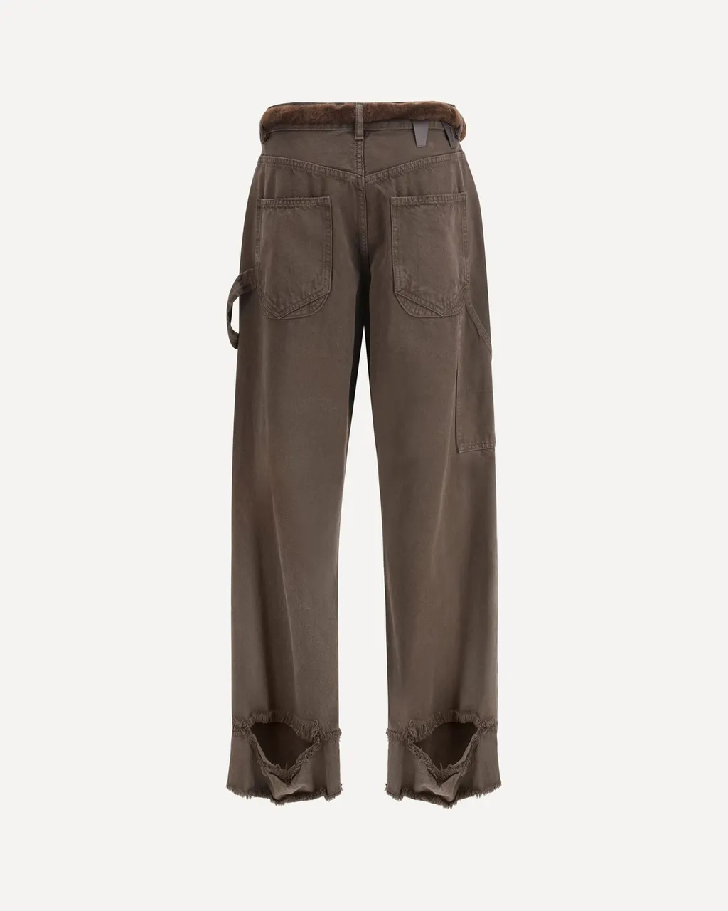 Fur Belt Loose Fit Carpenter Pants
