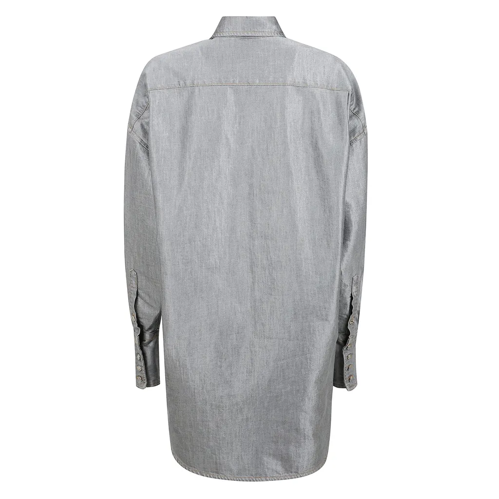 Carla Lurex Denim Oversized Shirt