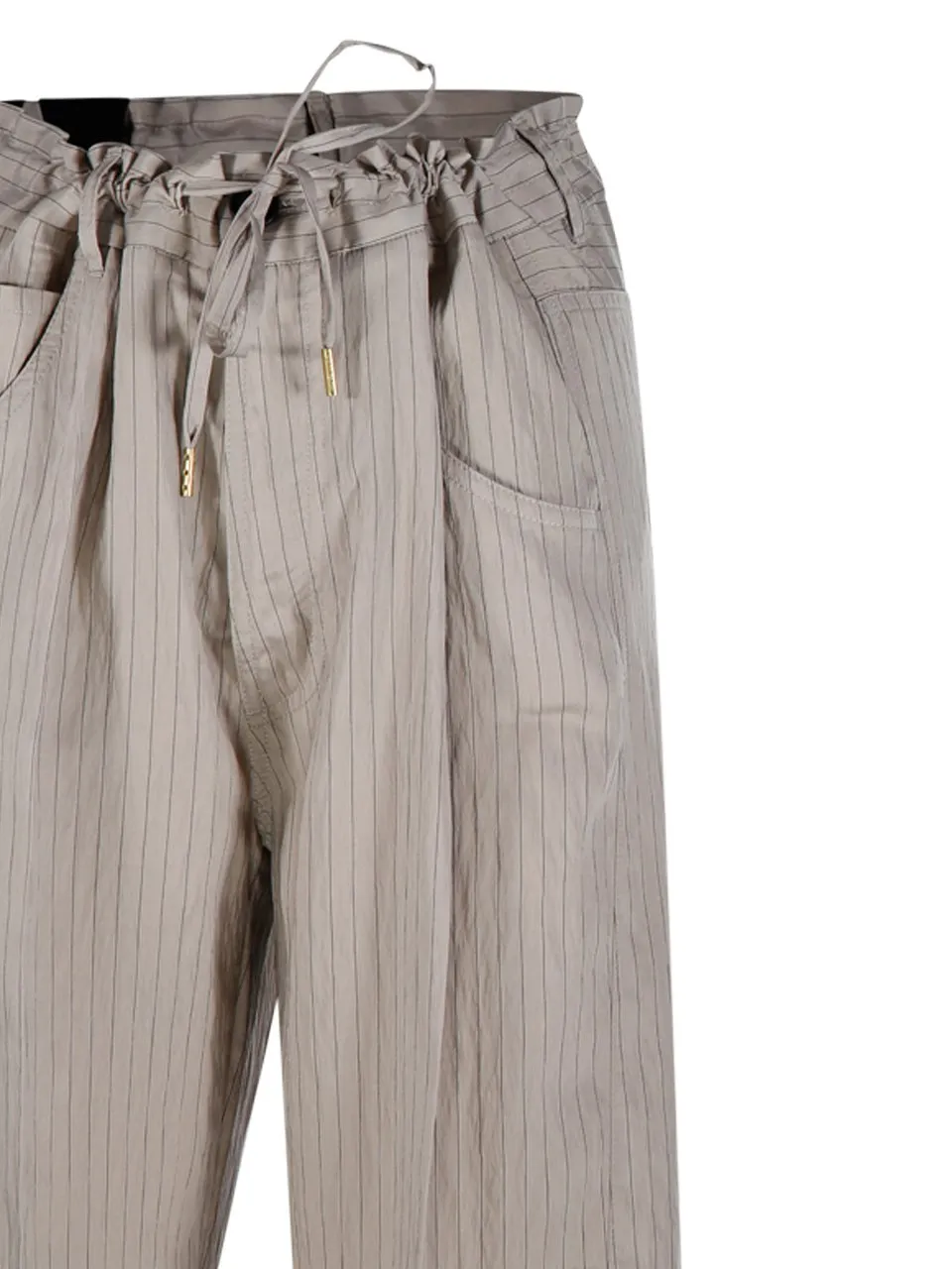Iris Striped Paper Bag Pants