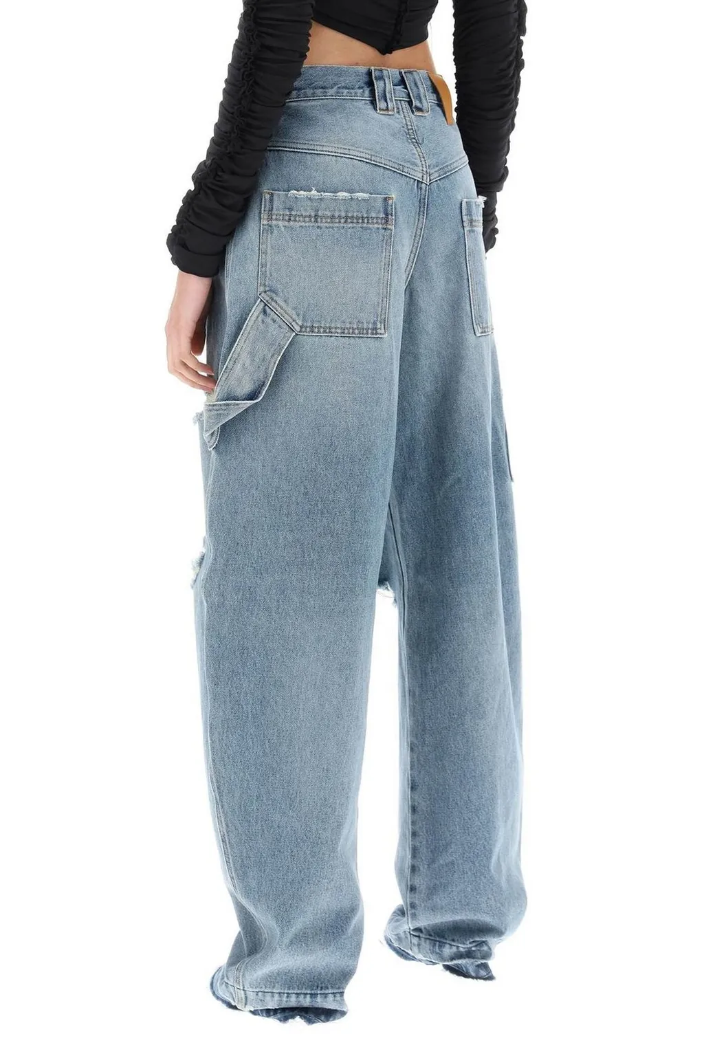 Audrey Barrel Leg Distressed Carpenter Jeans