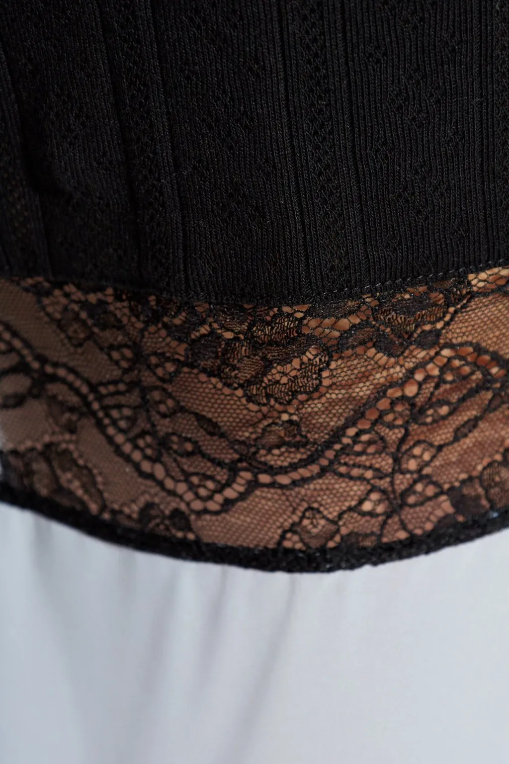 Long Sleeve Lace-Trim Midi Dress