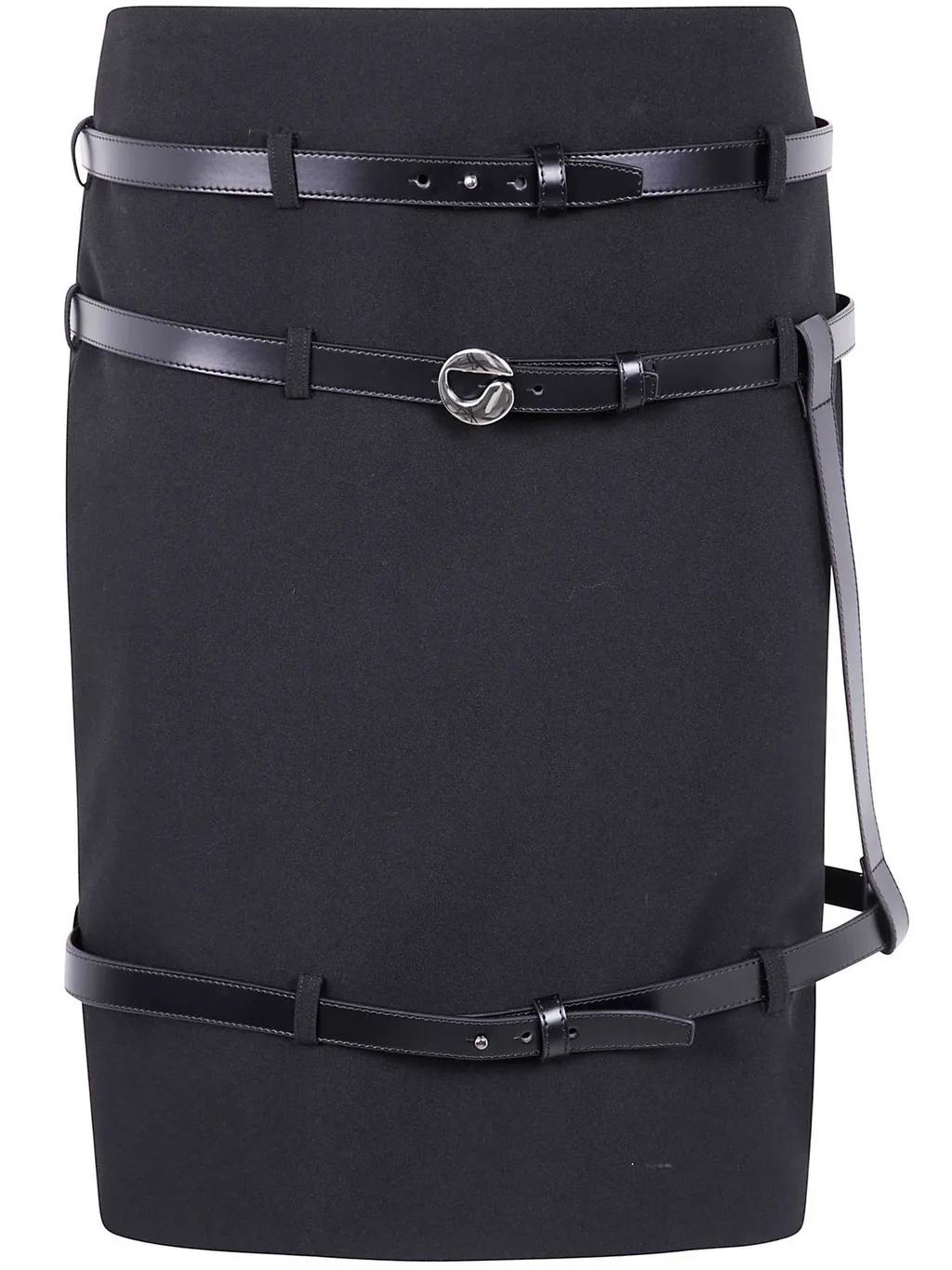Logo Plaque Belted Skirt