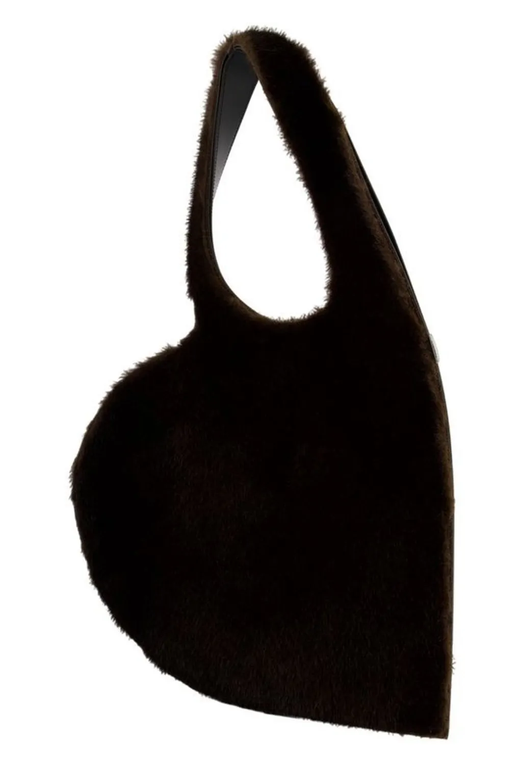 Heart-Shaped Open Top Fur Tote Bag