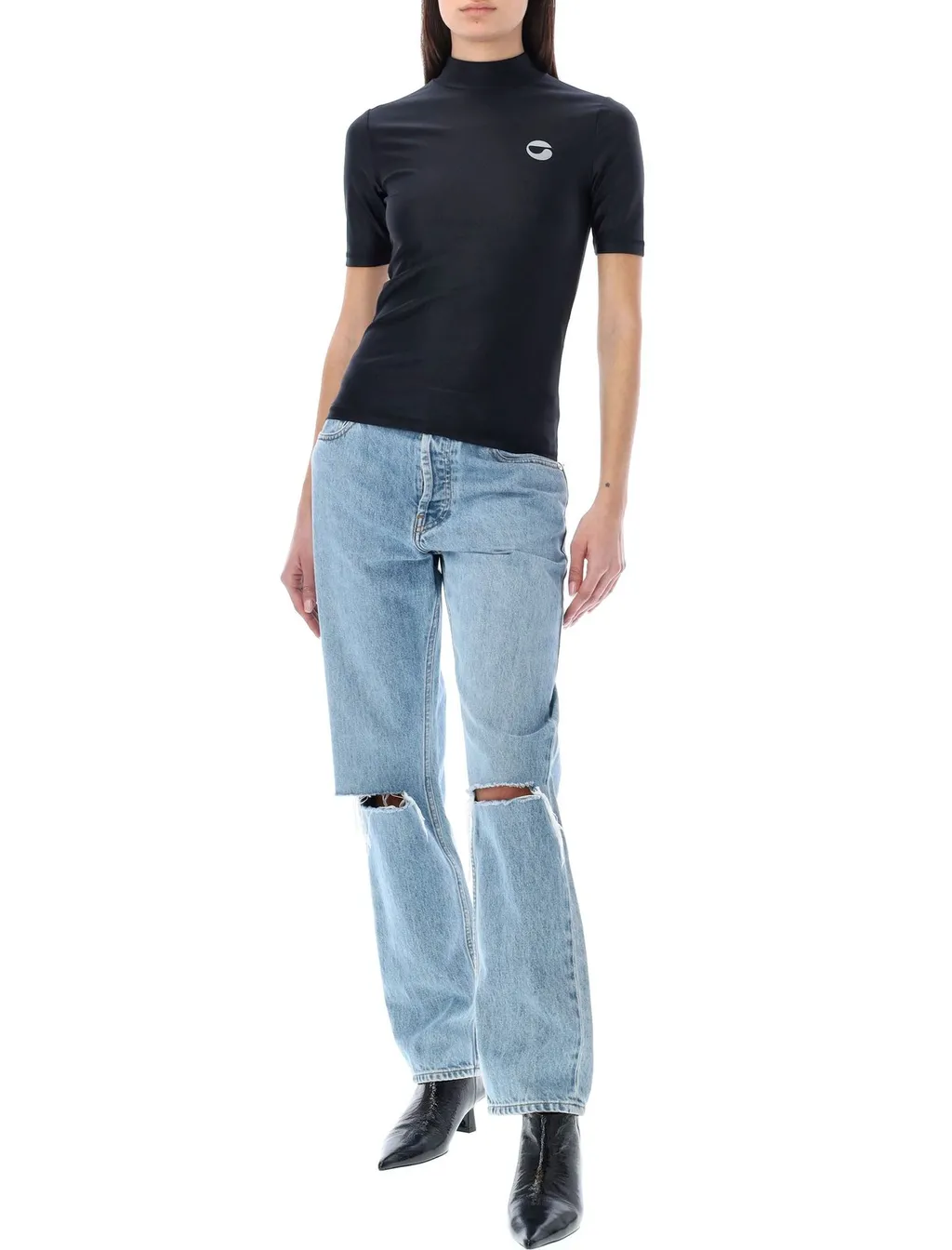 High-Neck Fitted Top