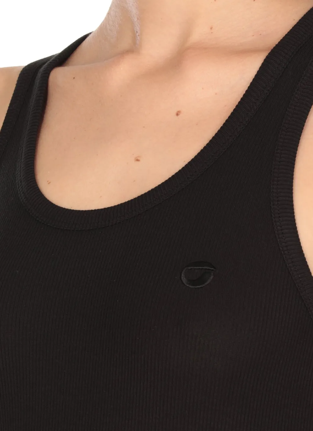 Logo Embroidered Ribbed Tank Top