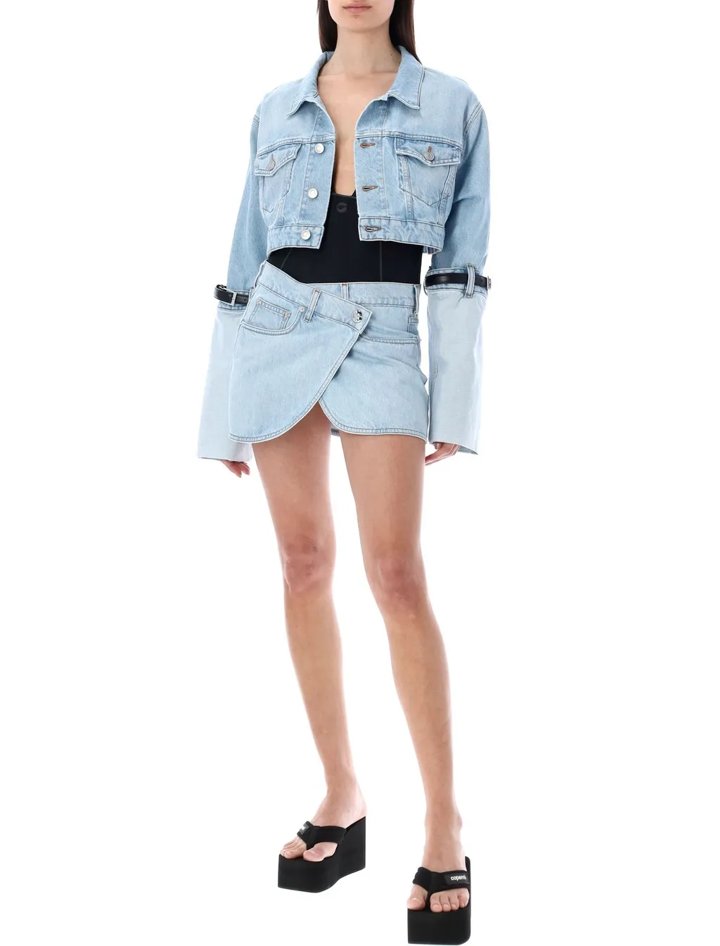 Asymmetric Designed Denim Mini Skirt