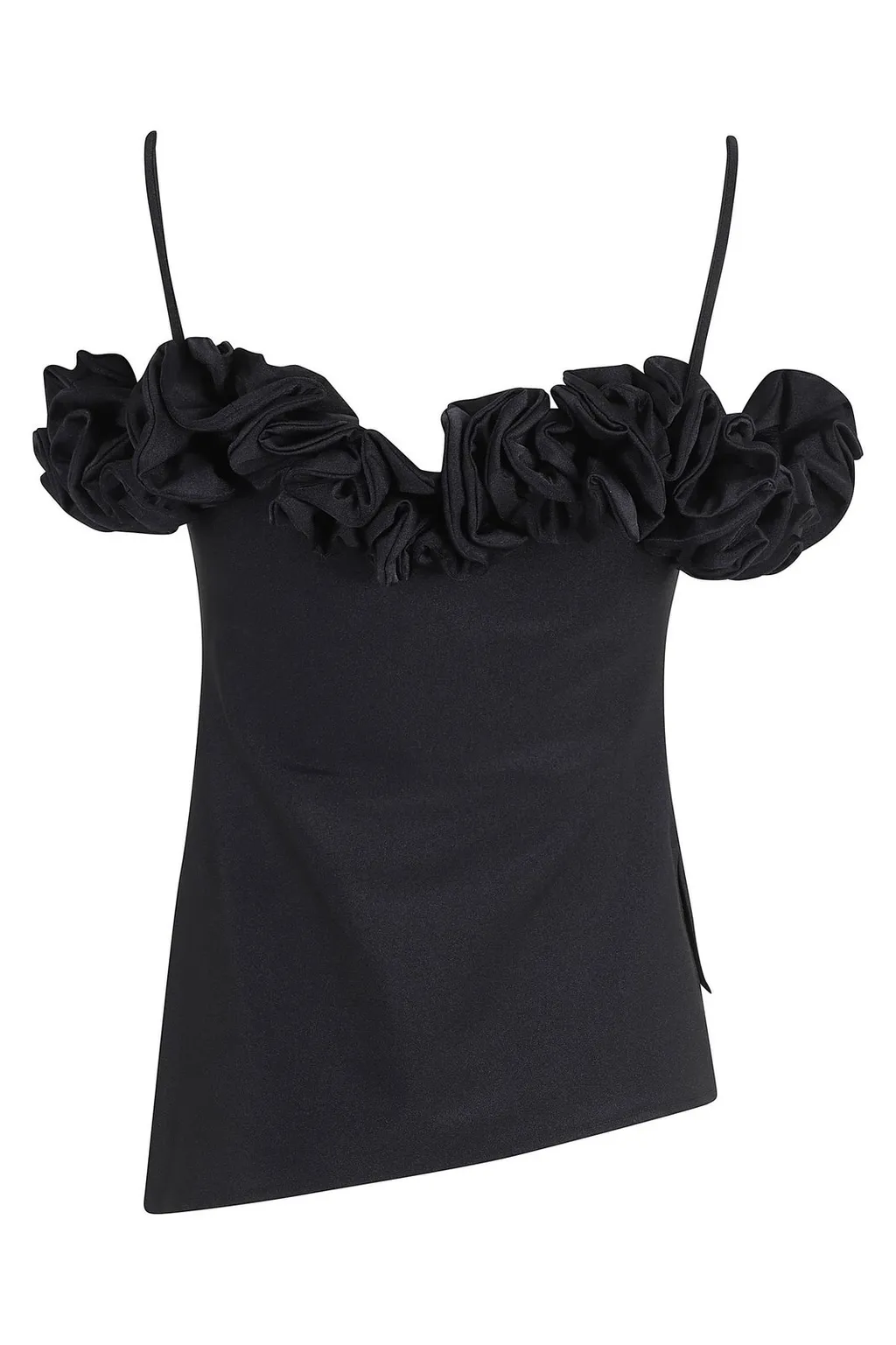 Ruffled Asymmetric Hem Top