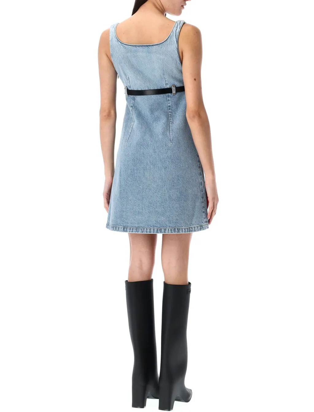 Belted Denim Mini Dress