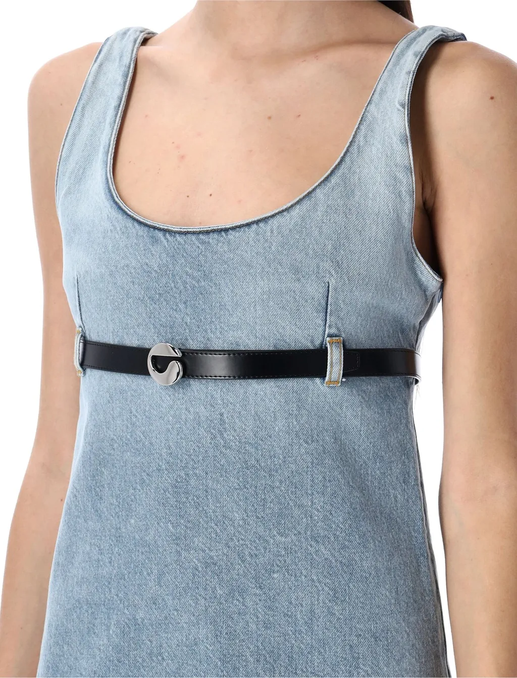 Belted Denim Mini Dress