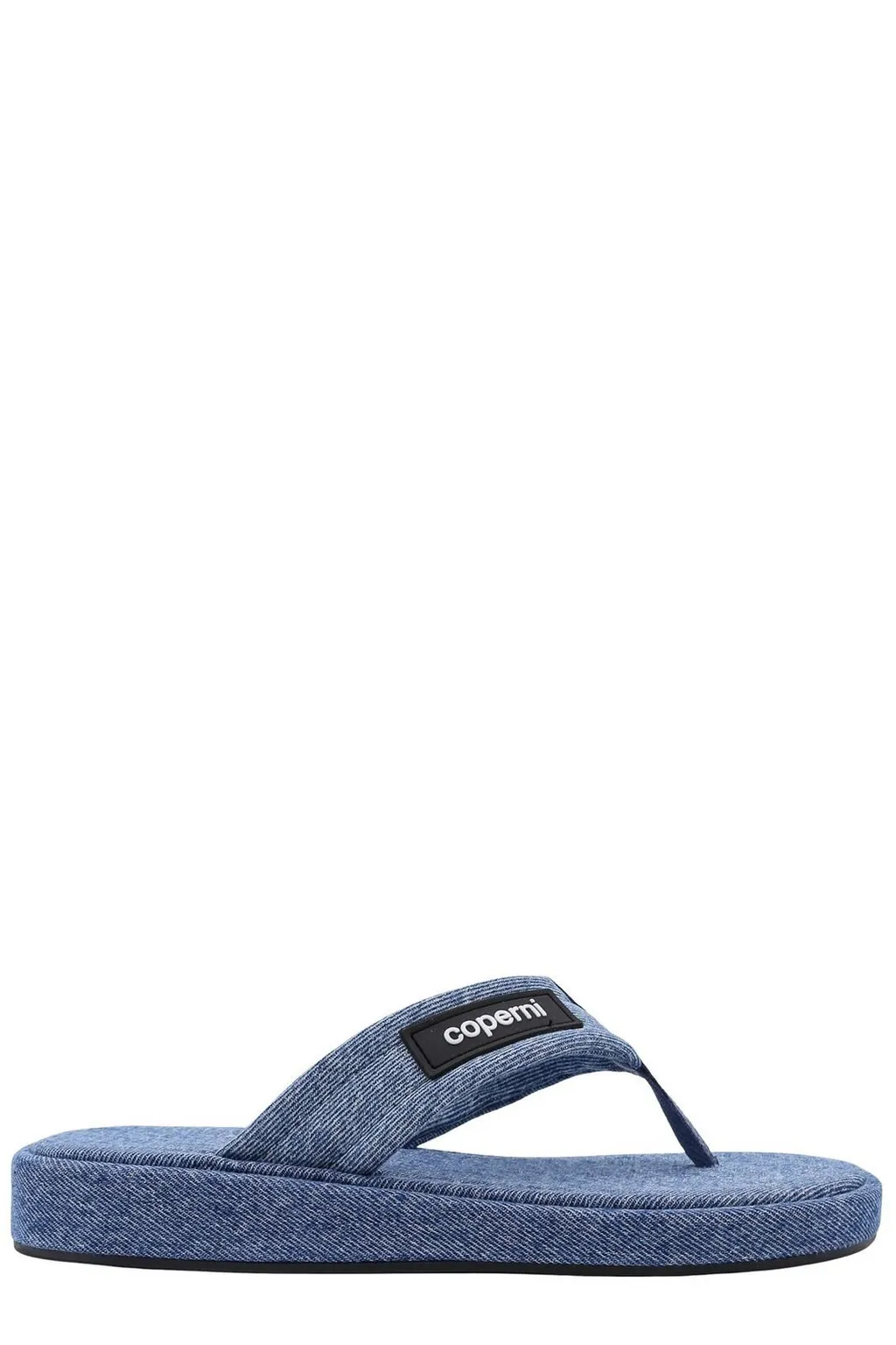Logo Patch Denim Thong Sandals