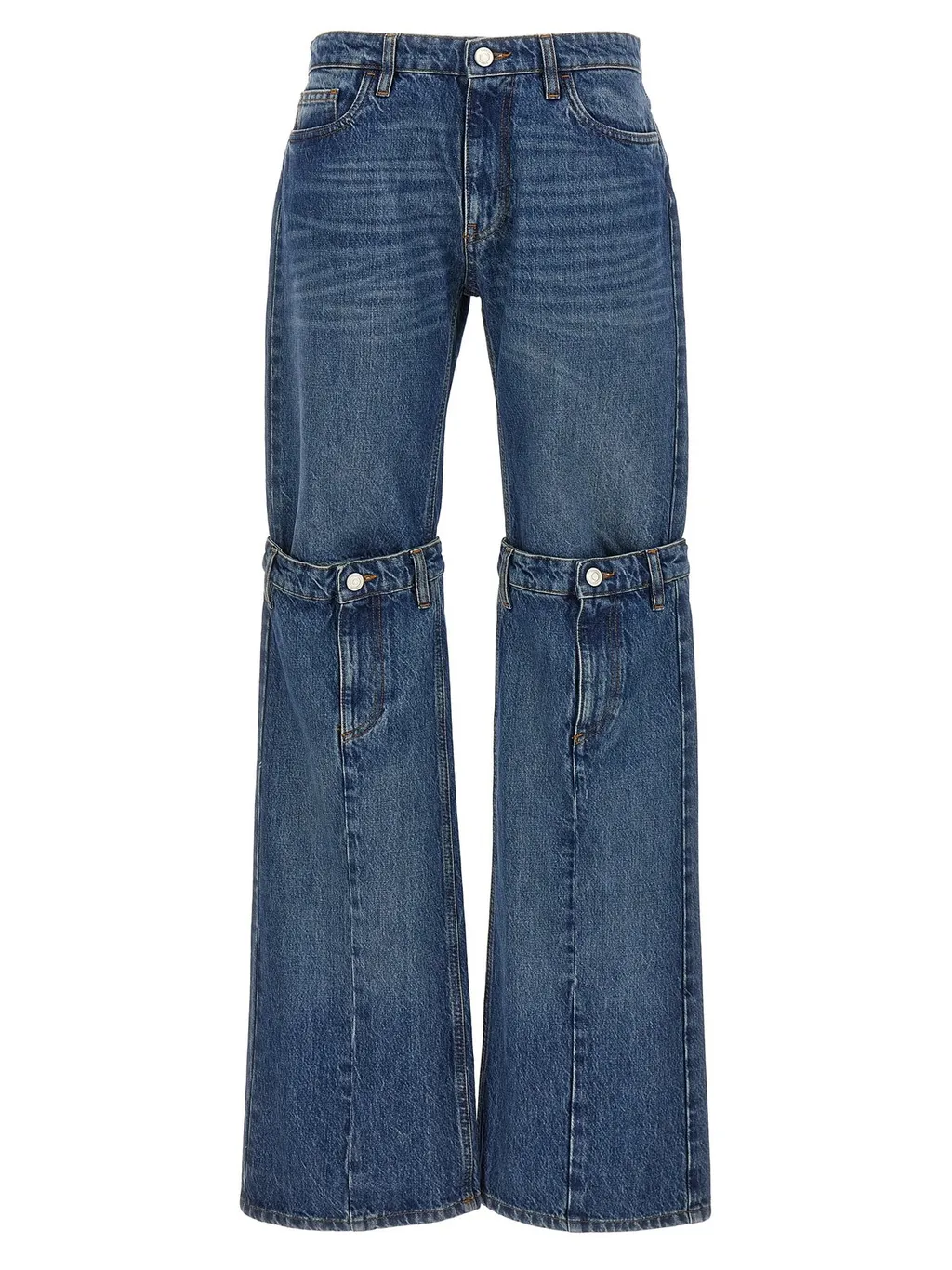 Logo-Patch Layered-Designed Jeans