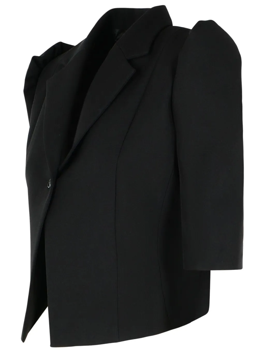 V-Neck Cropped Tailored Jacket