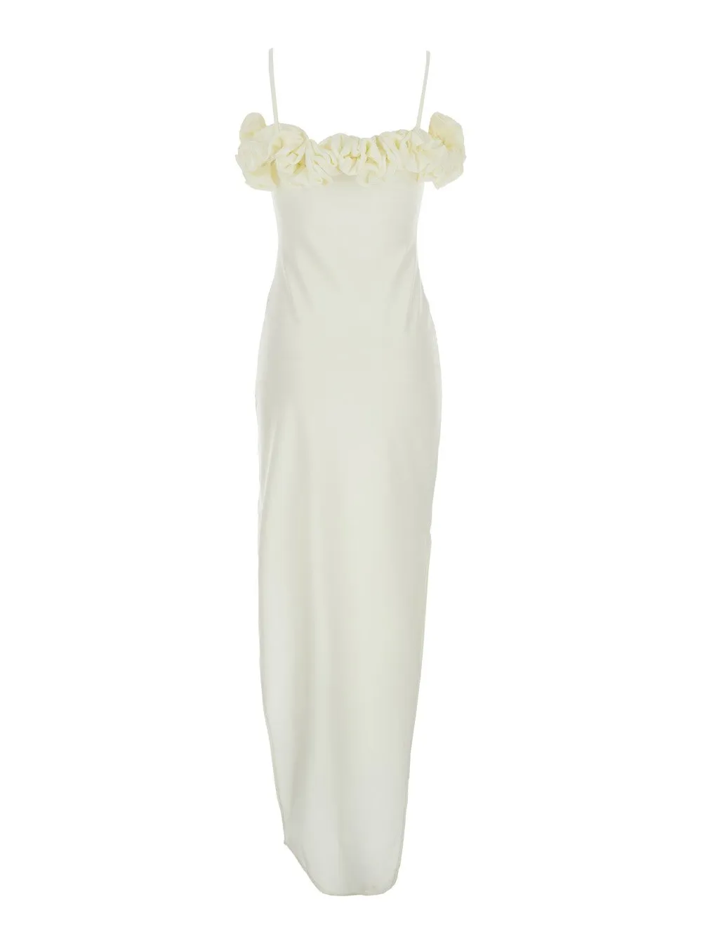 Ruffled Side-Slit Maxi Dress