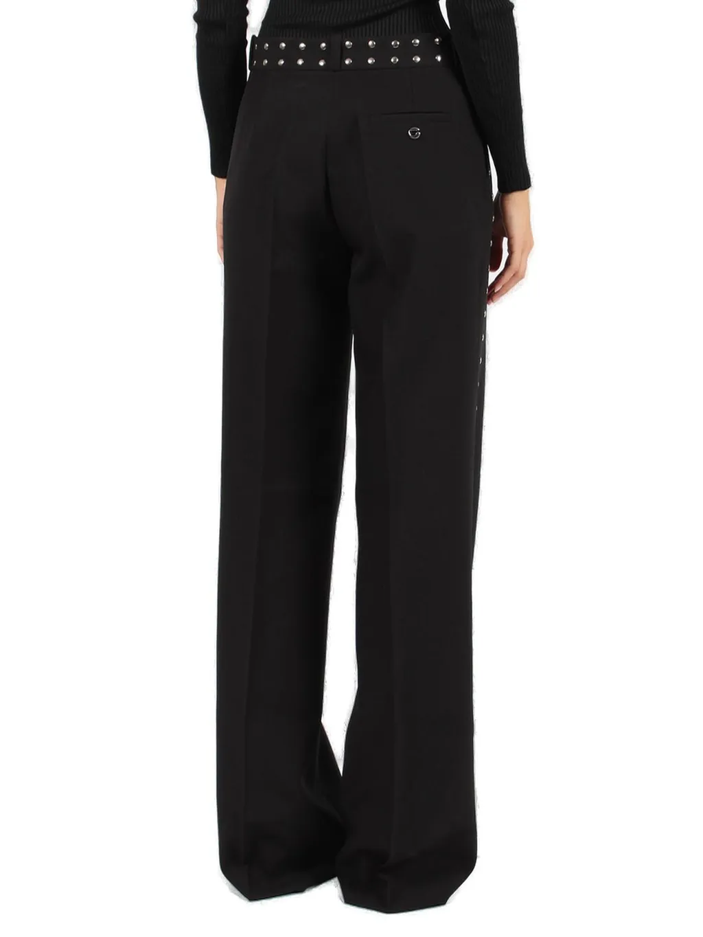 Studded High Waist Tailored Trousers